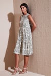 Lela Desenli Regular Fit Kolsuz Kadın Elbise 5865731 Olive