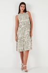 Lela Desenli Regular Fit Kolsuz Kadın Elbise 5865731 Olive