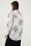 Lela Desenli Regular Fit Uzun Kollu Bayan Gömlek 6773200 BEYAZ-SİYAH