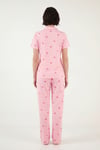 Lela Desenli Yumuşak Dokulu Regular Fit Düğmeli Kısa Kollu Kadın Pijama Takımı 65750101Y AÇIK PEMBE