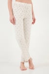 Lela Desenli Yumuşak Dokulu Regular Fit Düğmeli Kısa Kollu Kadın Pijama Takımı 65750101Y EKRU-YEŞİL