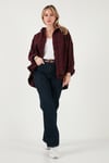 Lela Ekoseli Pamuklu Oversize Fit Klasik Yaka Bayan Gömlek 6835002 MÜRDÜM