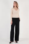 Lela Ekstra Slim Fit Yaka Detaylı Bayan Bluz 5865583 TAŞ