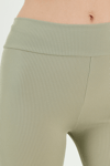 Lela Esnek Slim Fit Toparlayıcı Yüksek Bel Bayan Tayt 5865552 Olive