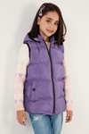 Lela Fermuarlı Kapüşonlu Cepli Şişme Unisex Çocuk Yelek 5761983 LİLA