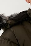 Lela Fermuarlı Suni Kürklü Peluş Astarlı Çıkarılabilir Kapüşonlu Erkek Çocuk Mont 5760026 HAKİ