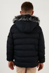 Lela Fermuarlı Suni Kürklü Peluş Astarlı Çıkarılabilir Kapüşonlu Erkek Çocuk Mont 5760026 LACİVERT