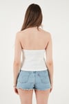 Lela Fitilli Fitted Fit Halter Yaka Sırt Dekolteli Bayan Yelek 5866515 EKRU