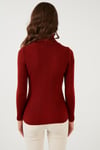 Lela Fitilli Regular Fit Balıkçı Yaka Soft Akrilik Bayan Kazak 4614102 KİREMİT