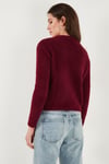 Lela Fitted Fit Bisiklet Yaka Yumuşak Dokulu Crop Bayan Hırka 4615559 BORDO