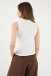 Lela Fittili Regular Fit V Yaka Düğmeli Bayan Yelek 5866559 EKRU