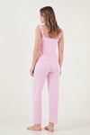 Lela Fittilli Normal Kalıp Yuvarlak Yaka Fırfır Detaylı İnce Askılı Kadın Pijama Takımı 65770715 PEMBE
