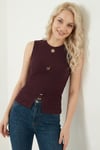 Lela Fittted Fit Bisiklet Yaka Aksesuar Detaylı Kadın Bluz 5866475 MÜRDÜM