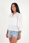 Lela Gofre Dokulu Rahat Kalıp Truvakar Kollu Kadın Gömlek 6982208 EKRU