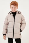 Lela İçi Peluş Astarlı Çıkarılabilir Kapüşonlu Şişme Erkek Çocuk Mont 5763038 TAŞ