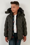 Lela İçi Peluş Astarlı Çıkarılabilir Kapüşonlu Erkek Çocuk Mont 5760013 KOYU HAKİ