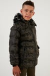 Lela İçi Peluş Astarlı Çıkarılabilir Kapüşonlu Cepli Kışlık Erkek Çocuk Mont 5760070 HAKİ