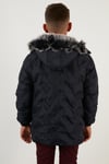 Lela İçi Peluş Astarlı Çıkarılabilir Kapüşonlu Erkek Çocuk Mont 5760013 LACİVERT
