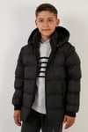 Lela İçi Peluş Astarlı Çıkarılabilir Kapüşonlu Şişme Erkek Çocuk Mont 576220K SİYAH