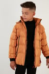 Lela İçi Peluş Astarlı Çıkarılabilir Kapüşonlu Şişme Erkek Çocuk Mont 5763038 HARDAL