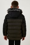 Lela İçi Peluş Astarlı Çıkarılabilir Suni Tüylü Kapüşonlu Şişme Erkek Çocuk Mont 5760054 SİYAH-HAKİ