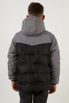 Lela İçi Peluş Astarlı Fermuarlı Cepli Kapüşonlu Şişme Erkek Çocuk Mont 5760041 GRİ
