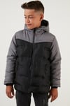 Lela İçi Peluş Astarlı Fermuarlı Cepli Kapüşonlu Şişme Erkek Çocuk Mont 5760041 GRİ
