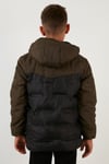 Lela İçi Peluş Astarlı Fermuarlı Cepli Kapüşonlu Şişme Erkek Çocuk Mont 5760041 HAKİ