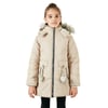 Lela İçi Peluş Astarlı Kapüşonlu Şişme Kız Çocuk Mont 6035034 TAŞ