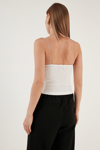 Lela İp Askılı Slim Fit Esnek Crop Bayan Bluz 5864064 BEYAZ