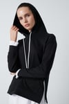 Lela Kapüşonlu Parça Detaylı Cepli Örme Bayan Sweat 5863559 SİYAH