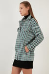 Lela Kareli Regular Fit Düğmeli Bayan Gömlek Ceket 42190497 BENETTON