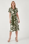 Lela Kemerli Regular Fit Midi Gömlek Bayan Elbise 66924552S4 Ekru-Haki