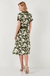 Lela Kemerli Regular Fit Midi Gömlek Bayan Elbise 66924552S4 Ekru-Haki