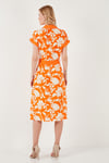 Lela Kemerli Regular Fit Midi Gömlek Bayan Elbise 66924552S4 EKRU-ORANGE