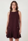 Lela Kolsuz Mini Boy Cepli Mezuniyet Kadın Elbise 6525734 BORDO