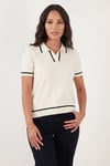 Lela Kontrast Detaylı Regular Fit Triko Kadın Polo Yaka T Shirt 4617057 EKRU