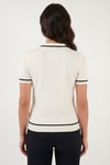 Lela Kontrast Detaylı Regular Fit Triko Kadın Polo Yaka T Shirt 4617057 EKRU