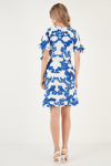 Lela Kruvaze Yaka Fırfır Detaylı Mini Bayan Elbise 5865076 SAKS