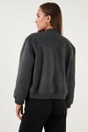 Lela Loose Fit Sıfır Yaka Çıtçıtlı Kaşe Kısa Bayan Mont 6810178 ANTRASİT