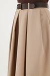 Lela Modest Kemerli Comfort Fit Yüksek Bel Pileli Kloş Uzun Tesettür Bayan Etek 6833360 CAMEL