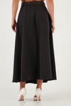 Lela Modest Kemerli Comfort Fit Yüksek Bel Pileli Kloş Uzun Tesettür Bayan Etek 6833360 KOYU KAHVE