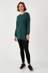 Lela Modest Pamuklu Bisiklet Yaka Oversize Fit Bayan Tunik 5864896 NEFTİ