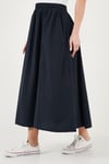 Lela Modest Pamuklu Relaxed Fit Lastikli Bel Tesettür Midi Kadın Etek 668YE4449 LACİVERT
