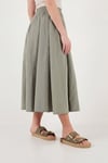 Lela Modest Pamuklu Relaxed Fit Lastikli Bel Tesettür Midi Kadın Etek 668YE4449 AÇIK HAKİ