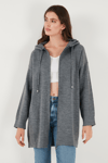 Lela Modest Regular Fit Kapüşonlu Tesettür Triko Bayan Hırka 4616176 ANTRASİT