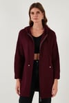 Lela Modest Regular Fit Kapüşonlu Tesettür Triko Bayan Hırka 4616176 BORDO