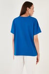 Lela Oversize % 100 Pamuk Bisiklet Yaka Basic Bayan T Shirt 5864489 SAKS