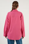 Lela Oversize % 100 Pamuk Poplin Bayan Gömlek CF21S163867 FUŞYA