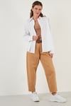 Lela Oversize % 100 Pamuk Poplin Bayan Gömlek CF21S163867 BEYAZ